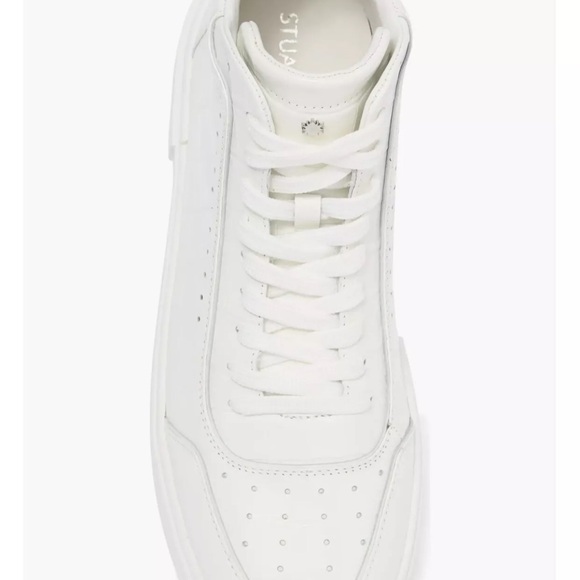 NEW no tags Stuart Weitzman Ryan High Tops - White Crocodile Embossed Detail 7.5 - Picture 4 of 6